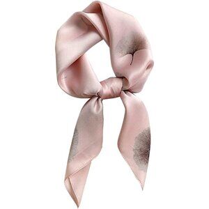 Pure Mulberry Pink Ginkgo Square Scarf Women Soft Head Neck Scarf Gift Packed